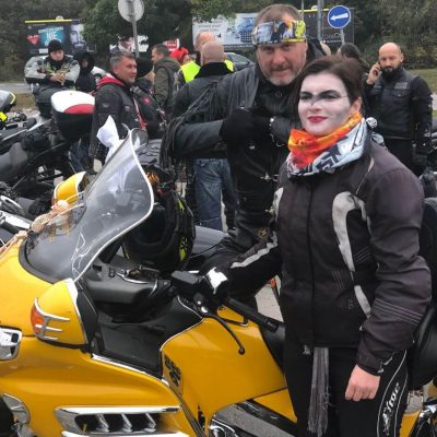 Motorkárska šatka žltá s orlom Yellow Eagle a červeno-biela Red Devil | Apropoyou.sk